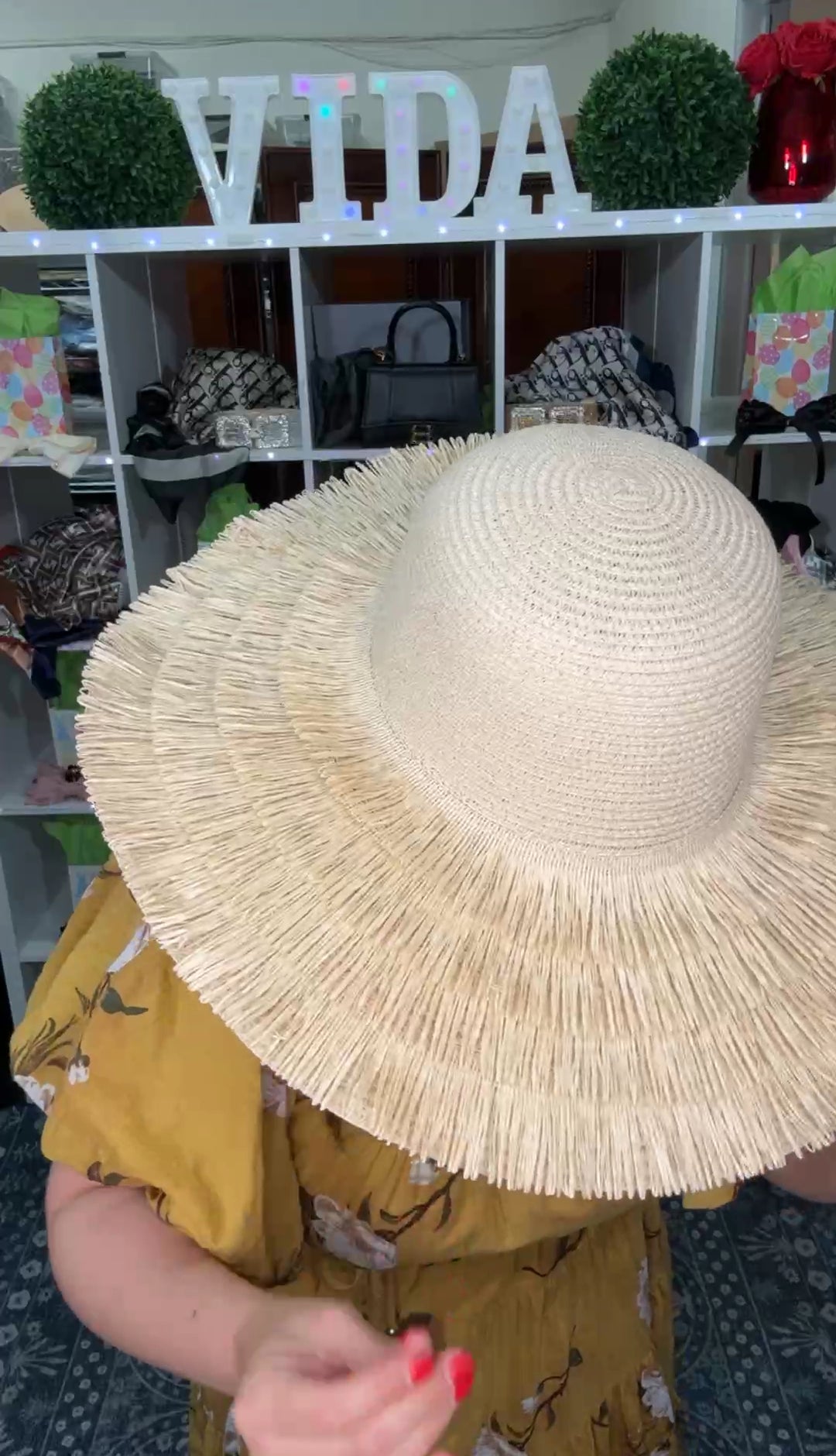 Sombrero Beige Rafia Lux (#118)