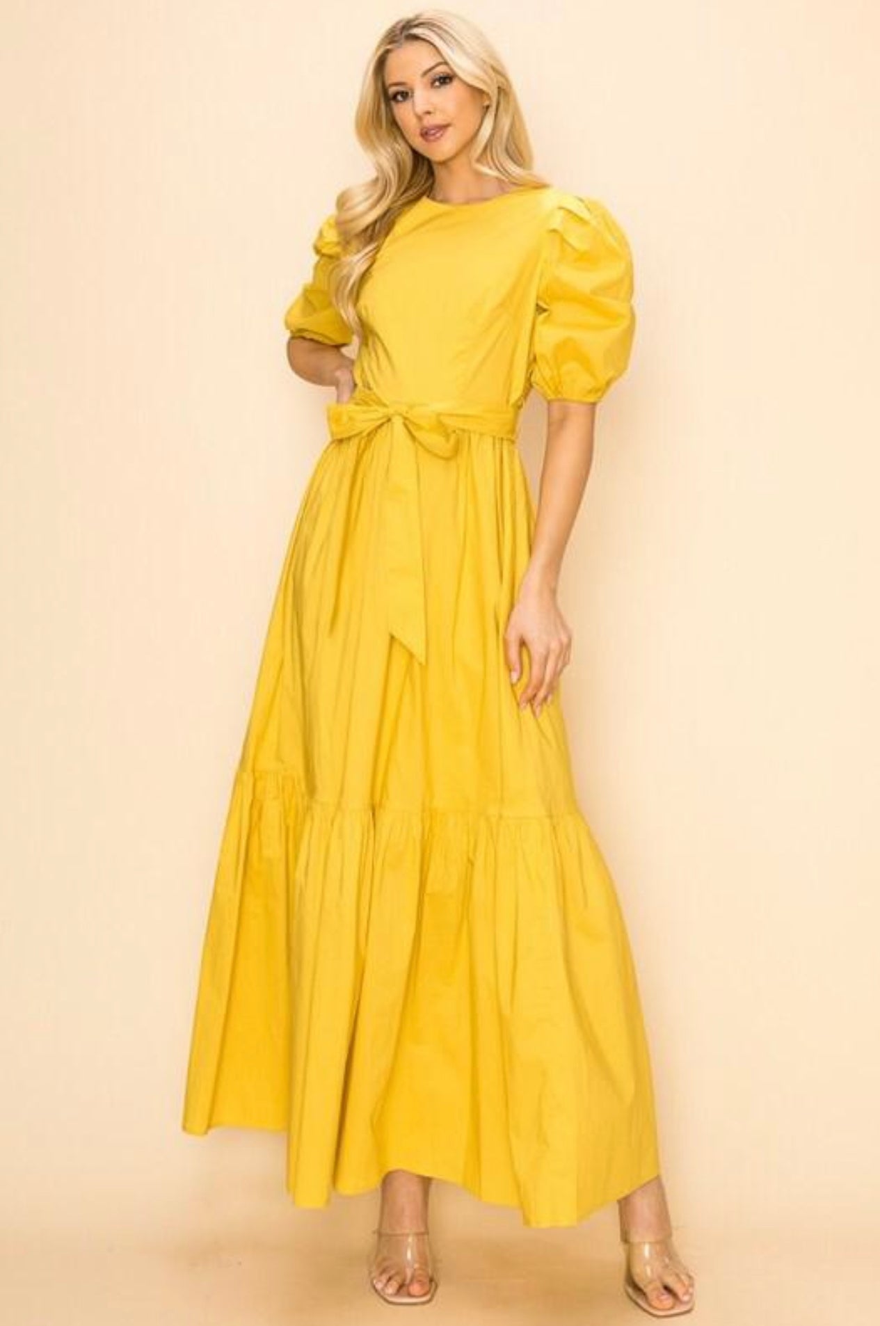 Maxi discount vestido amarillo