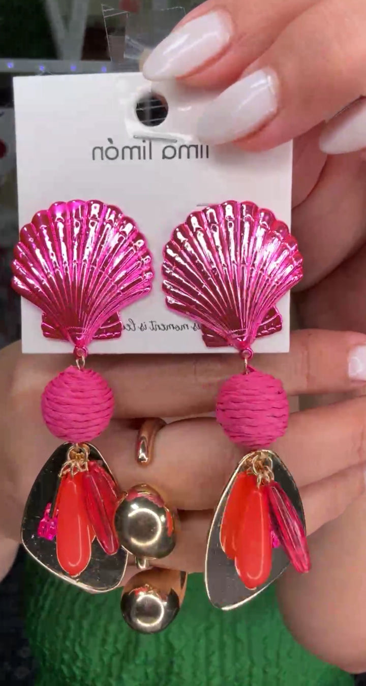 Arete Rosa Concha y Tassel (#118)